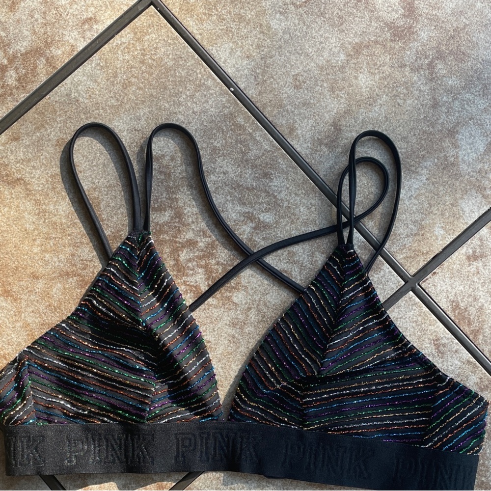 PINK Victoria's Secret Multicolor Striped Bralette - Picture 2 of 4